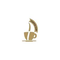 Café, Tasse, Bohnen, Logo-Design-Vorlage. vektor