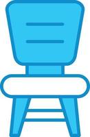 stol linje fylld blå vektor