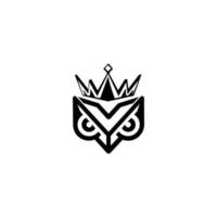 Uggla kung logotyp ikon formgivningsmall. vektor