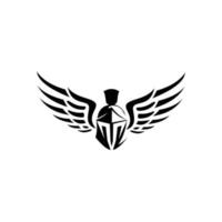 spartanische Helmsilhouette, Kriegersymbol, spartanisches Logo, spartanischer Helm, spartanisches Symbol. vektor
