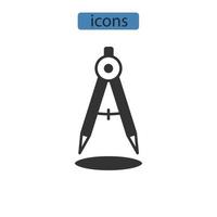 Kompasssymbole symbolen Vektorelemente für das Infografik-Web vektor