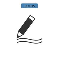 Bleistiftsymbole symbolen Vektorelemente für Infografik-Web vektor