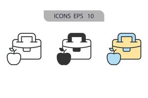 Lunchbox-Symbole symbolen Vektorelemente für Infografik-Web vektor