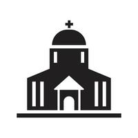 Illustration einer Kirchenbauikone, ein Ort der Anbetung. Vektor-Solid-Icon-Design, das sich perfekt für Unternehmen, Websites, Apps, Anwendungen und Banner eignet vektor