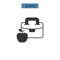 lunchlåda ikoner symbol vektorelement för infographic webben vektor