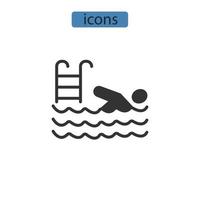 Poolsymbole symbolen Vektorelemente für das Infografik-Web vektor