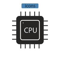 CPU-Symbole Symbolvektorelemente für Infografik-Web vektor