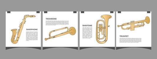 Saxophon und Trompete Vektorgrafiken