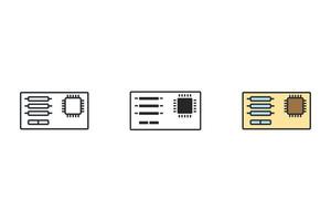 Motherboard-Symbole symbolisieren Vektorelemente für das Infografik-Web vektor