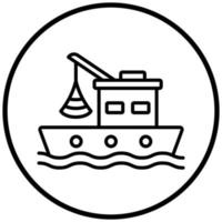 Symbolstil für Bootsfischen vektor