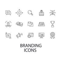 varumärke ikoner set. branding pack symbol vektorelement för infographic webben vektor
