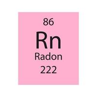 radon symbol. kemiskt element i det periodiska systemet. vektor illustration.