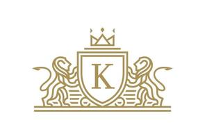 Inspiration für das Design des goldenen Logos des königlichen Löwenkönigs