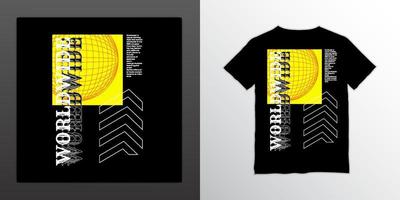 världsomspännande skrivdesign, lämplig för screentryck av t-shirts, kläder, jackor och andra vektor