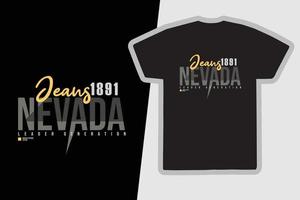 Nevada T-Shirt und Bekleidungsdesign vektor