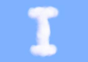 jag alfabetet teckensnitt form i moln vektor på blå himmel bakgrund