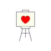 Farbvektorsymbol des Herzens auf Leinwand. geeignet für Websites, Apps, Bücher etc vektor