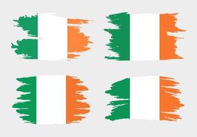 Flagge von Irland, Pinselstrichhintergrund. vektor