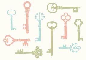 Handgezeichnete Vintage Key Vectors