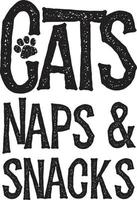 katttupplurar och snacks, kattälskardesign för tryck eller användning som affisch, kort, flygblad eller t-shirt. vektor