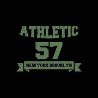 atletisk new york brooklyn t-shirt och kläddesign vektor