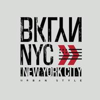 New York Brooklyn T-Shirt und Bekleidungsdesign vektor