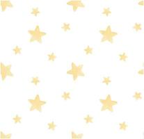 mönster sömlös bakgrund pastellgula stjärnor akvarellmålning, barnkammare handritad isolerad på vit bakgrund illustration vektor