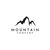 Blick auf die Berglandschaft, minimalistisches Design. Logo für Fotografen, Kletterer und Abenteurer. Bearbeiten mit Vektorillustration. vektor
