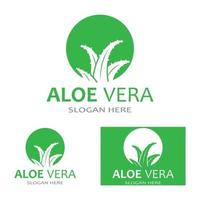 aloe vera logotyp vektor illustration mall