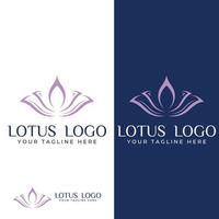 Eine schöne und natürlich schöne Lotus-Spa-Blume mit einer luxuriösen und eleganten Lotusblumen-Vektorillustration, die für Schönheits- und Kosmetiksalons geeignet ist. vektor