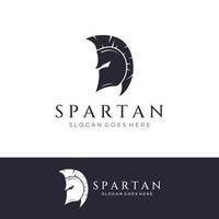 stark och modig spartansk eller spartansk krigskrigare hjälm logo.designad med mall vektor illustration redigering.