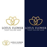 Eine schöne und natürlich schöne Lotus-Spa-Blume mit einer luxuriösen und eleganten Lotusblumen-Vektorillustration, die für Schönheits- und Kosmetiksalons geeignet ist. vektor