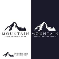 Blick auf die Berglandschaft, minimalistisches Design. Logo für Fotografen, Kletterer und Abenteurer. Bearbeiten mit Vektorillustration. vektor