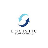 Vektorlogo für Logistikunternehmen, Pfeilsymbol-Logo, Logo für schnelle digitale Lieferung. mit einfacher und einfacher Bearbeitung von Logo-Vektoren. vektor