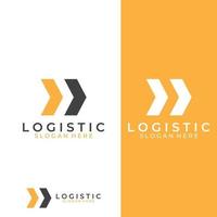 logistikföretagets vektorlogotyp, pilikonlogotyp, logotyp för snabb digital leverans. med enkel och enkel logotypvektorredigering. vektor