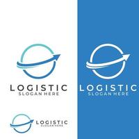 logistikföretagets vektorlogotyp, pilikonlogotyp, logotyp för snabb digital leverans. med enkel och enkel logotypvektorredigering. vektor