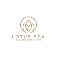 Eine schöne und natürlich schöne Lotus-Spa-Blume mit einer luxuriösen und eleganten Lotusblumen-Vektorillustration, die für Schönheits- und Kosmetiksalons geeignet ist. vektor