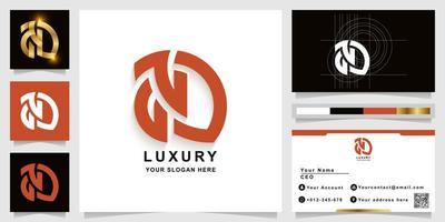 brev annons eller aj monogram logotyp mall med visitkort design vektor