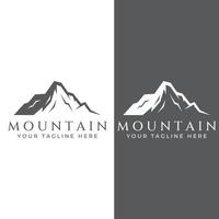 Blick auf die Berglandschaft, minimalistisches Design. Logo für Fotografen, Kletterer und Abenteurer. Bearbeiten mit Vektorillustration. vektor