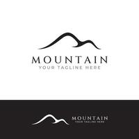bergslandskapsvy, minimalistisk design. logotyp för fotografer, klättrare och äventyrare. redigering med vektorillustration. vektor