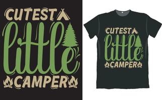 süßestes kleines Camper-Camping-T-Shirt-Design vektor