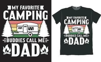 Meine Lieblings-Campingfreunde nennen mich Papa-T-Shirt-Design vektor