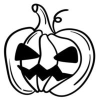 doodle klistermärke dekoration för halloween firande vektor