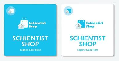 Wissenschaftsshop-Logo-Symbol einfach vektorflaches Design vektor