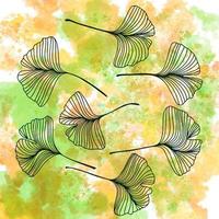 klöver löv, doodle, akvarell bakgrund, prydnad och mönster vektor