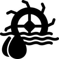 Symbol für Wassermühlen-Glyphe vektor