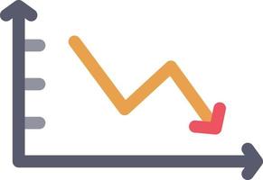 Symbol für flaches Diagramm mit abnehmender Linie vektor