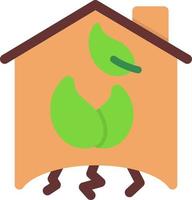 grönt hus platt ikon vektor