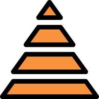 Pyramidendiagrammlinie gefülltes Symbol vektor