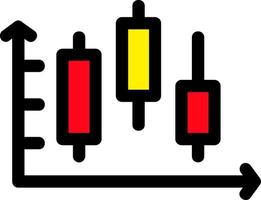 Candlestick-Diagrammlinie gefülltes Symbol vektor